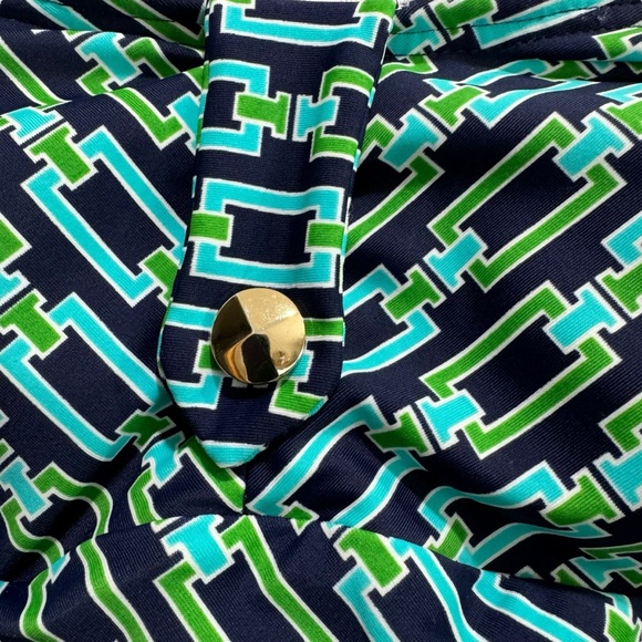 Shoshanna Swimwear Bandeau One Piece Chain link Print Sweetheart Medium - Picture 3 of 7